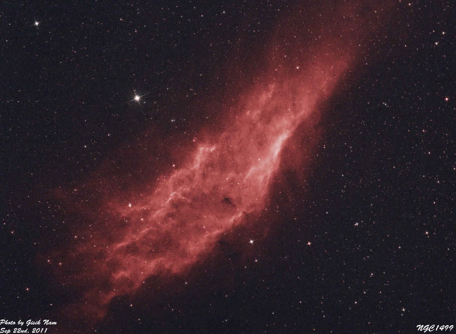 ngc1499.jpg : 6시간 넘게 찍은 캘리포니아(NGC1499)