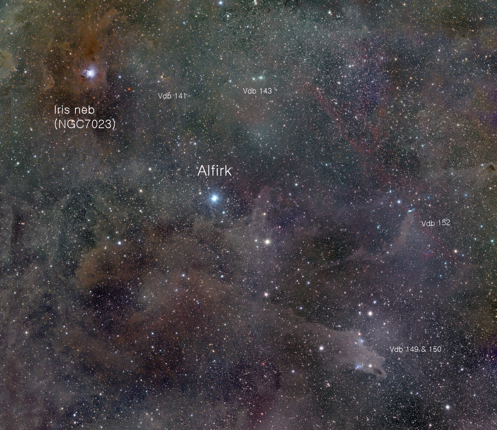 d148e2210b9f5e5f73741e3127ff89f8.jpg : Cepheus 베타별 주변의 암흑성운들-5 Frame mosaics