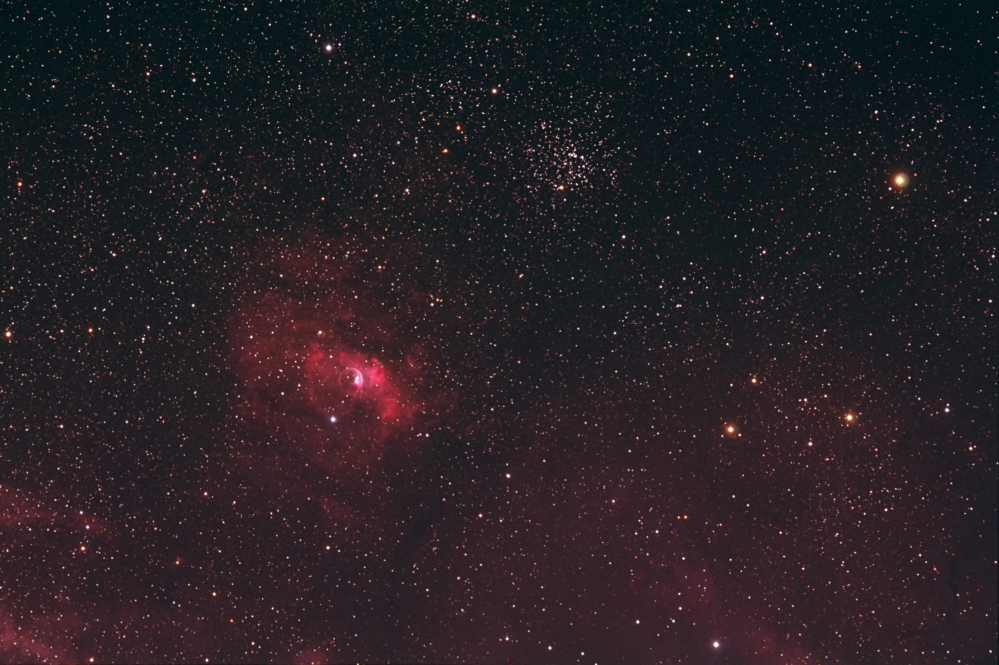 6ed7194b17e47a0ac1f900645ca891d5.JPG : Bubble nebula & M52  인근 영역
